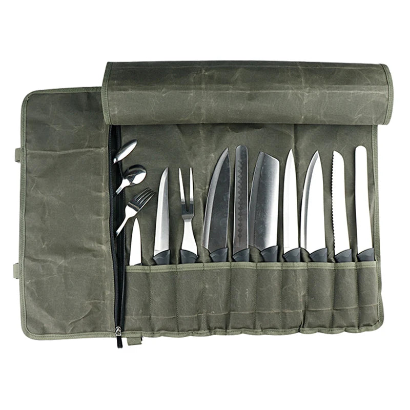 Canvas Chef Knife Roll Bag