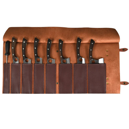 Portable Professional Durable Kitchen Chef Knife Bag PU Leather Cook