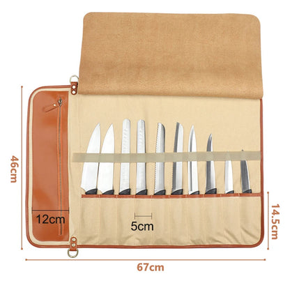 Professional Leather Chef Knife Bag Roll Bag