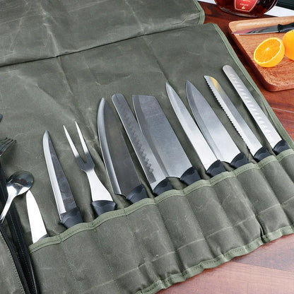 Canvas Chef Knife Roll Bag