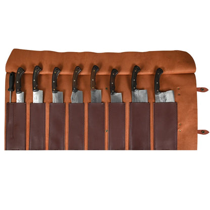 Portable Professional Durable Kitchen Chef Knife Bag PU Leather Cook